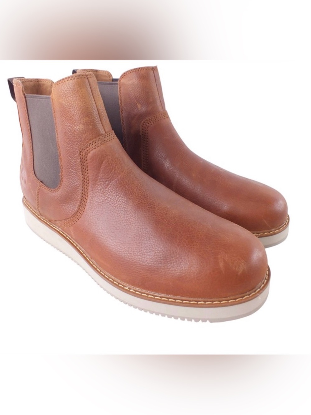 Timberland Men's Brown Leather Chelsea Ankle Boots Size 13